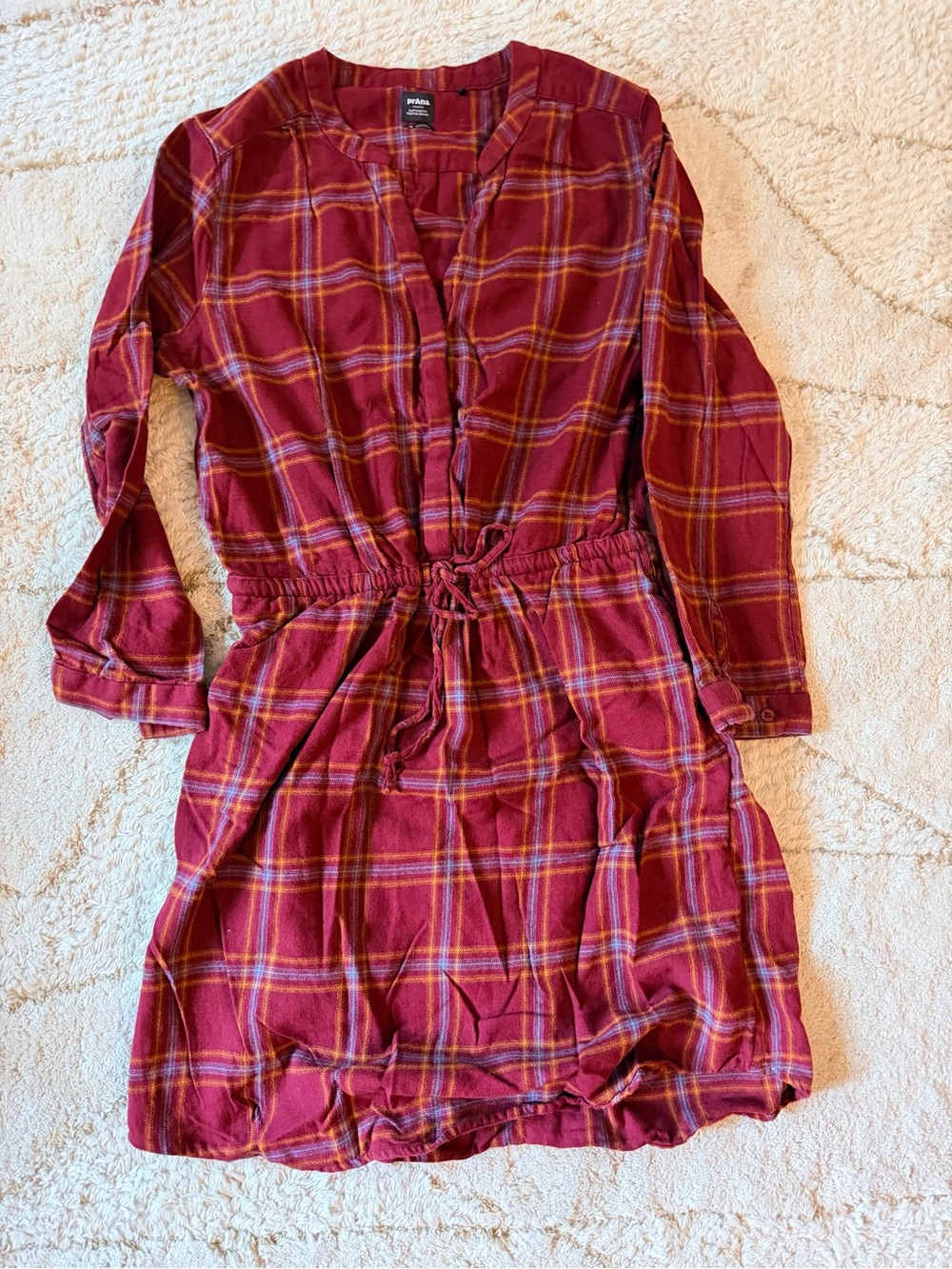 Prana Drawstring Waist Dress - Burgundy
